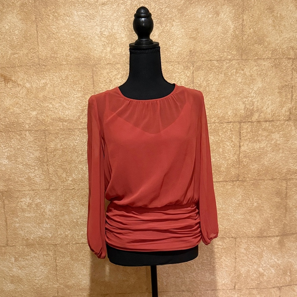 White House Black Market Rust Blouse